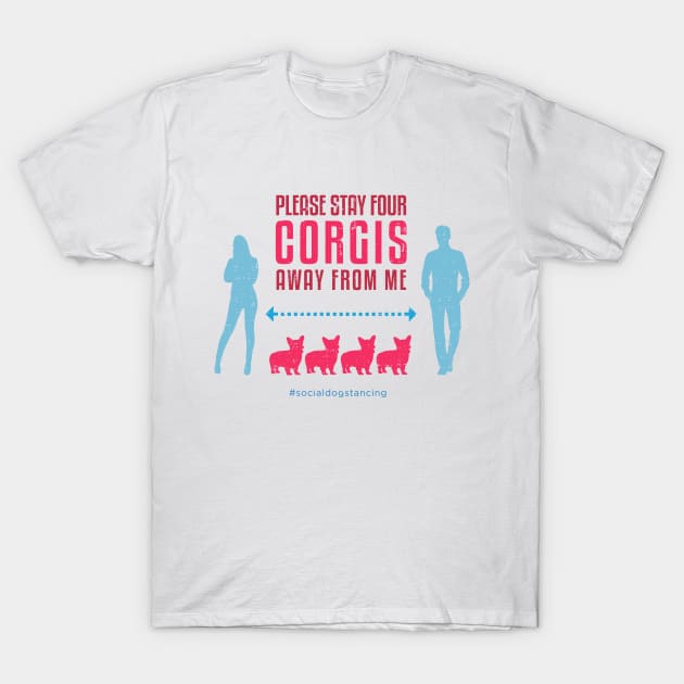 Corgi Social Distancing Guide T-Shirt by Rumble Dog Tees